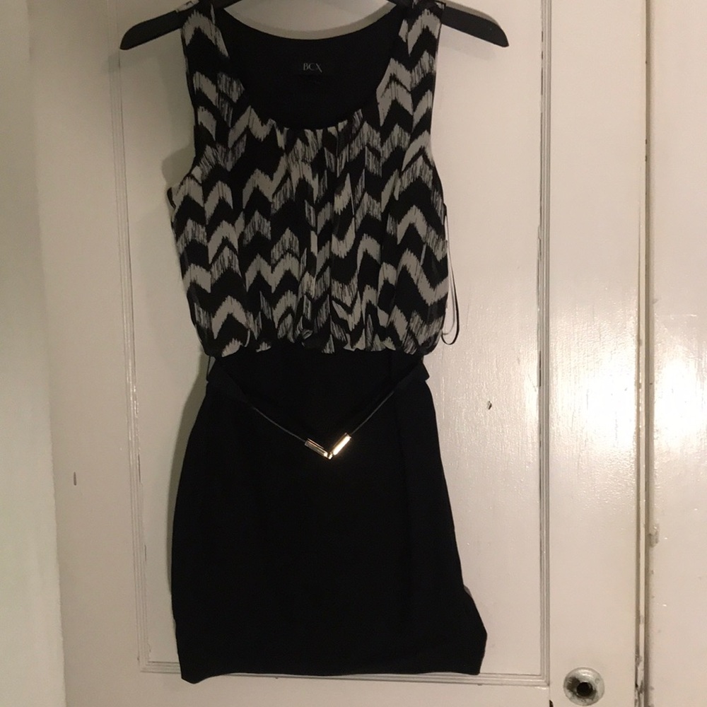 Bcx black and white dress large style 1122x2d NWT